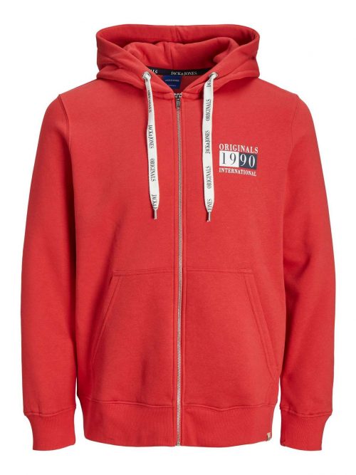 JORINTERNATIONAL ZIP SWEAT HOOD LN Rococco Red