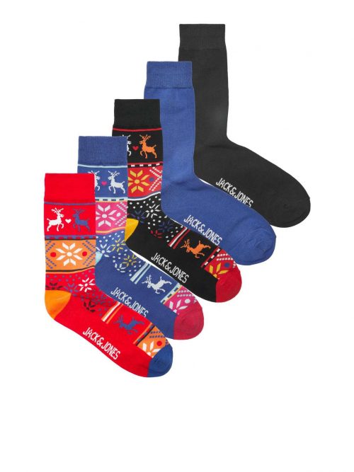 JACXMAS WINTER SOCK 5 PACK Black