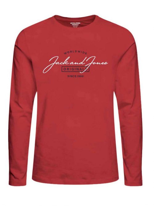 JORFERRY TEE LS CREW NECK FST Rococco Red