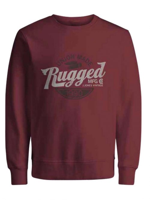 JPRBLUVINTAGE PRINT SWEAT CREW NECK FST Brick Red