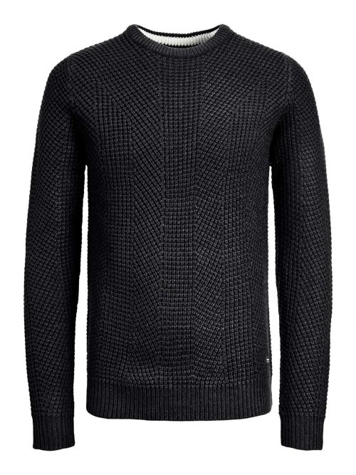 JJSTANFORD KNIT CREW  NECK Black