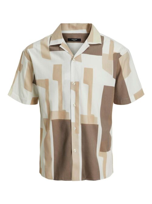 JPRBLAMOTIVE PRINT RESORT SHIRT S/S LN White Pepper