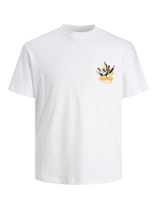 JORCABANA BACK TEE SS CREW NECK LN Bright White