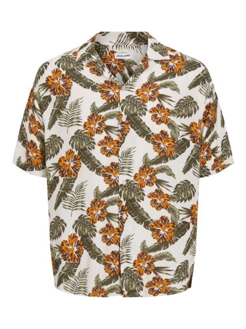 JJEJEFF RESORT FLORAL SHIRT SS SN Cloud Dancer