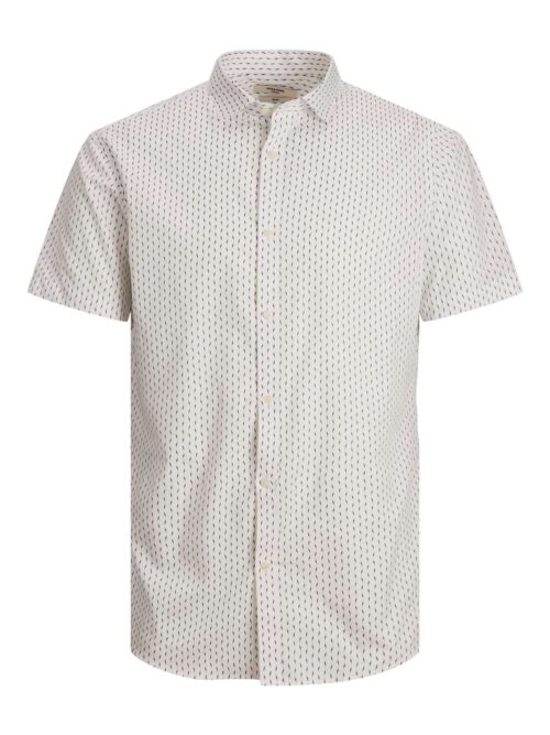 JPRBLACARDIFF PRINT SHIRT S/S White