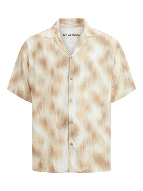 JORLUKE DUST AOP SHIRT SS BLK Bright White