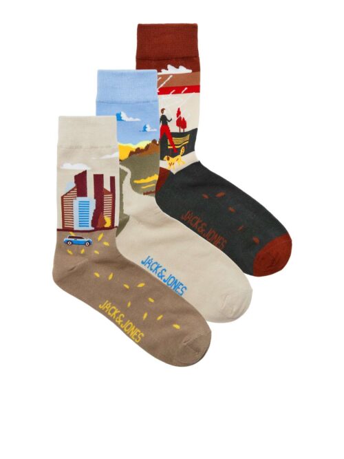 JACFALL LANDSCAPE SOCKS 3 PACK SN Moonbeam