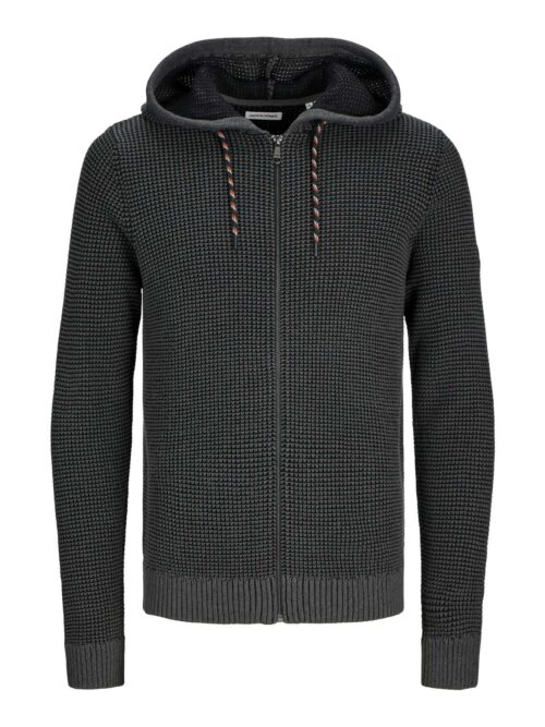 JJERIK KNIT ZIP HOOD Black