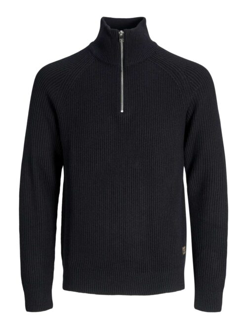JJPANNEL KNIT HALF ZIP AW25 Black