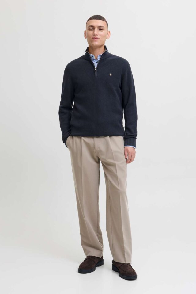 JPRBLUREX KNIT HALF ZIP LN