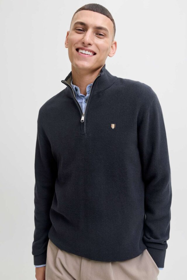 JPRBLUREX KNIT HALF ZIP LN