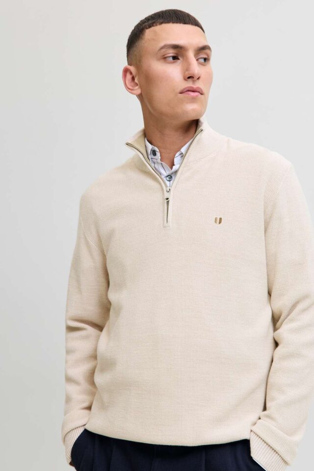 JPRBLUREX KNIT HALF ZIP LN