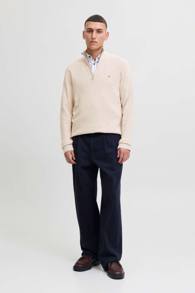 JPRBLUREX KNIT HALF ZIP LN