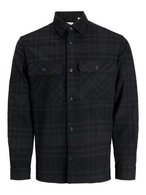 JPRRAYLE MELANGE CHECK L/S OVERSHIRT SN Black Beauty