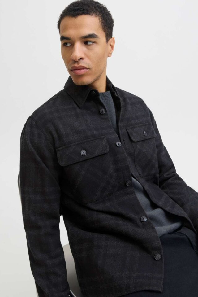 JPRRAYLE MELANGE CHECK L/S OVERSHIRT SN