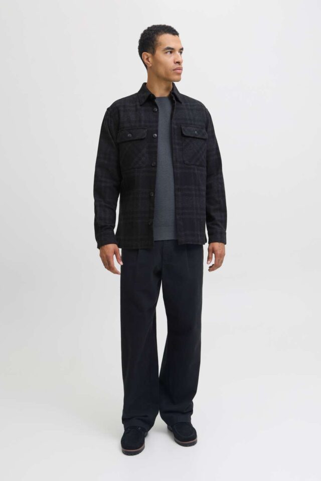 JPRRAYLE MELANGE CHECK L/S OVERSHIRT SN