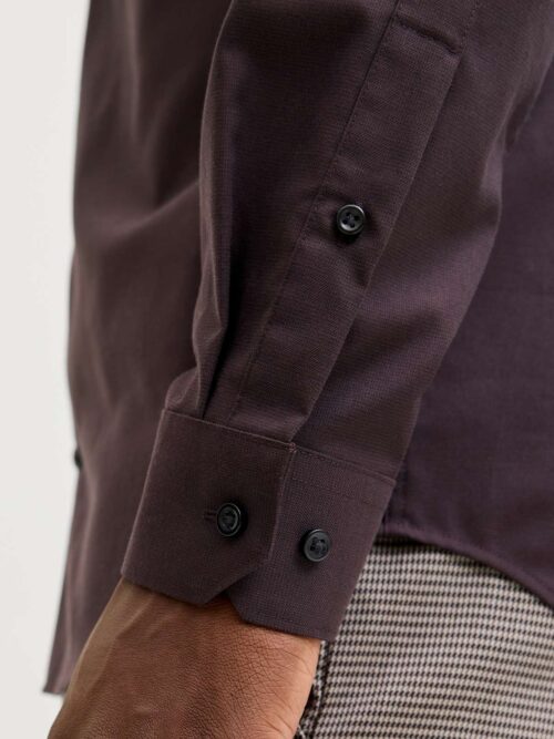 JPRBLAPARKER SHIRT L/S NOOS Chocolate Plum