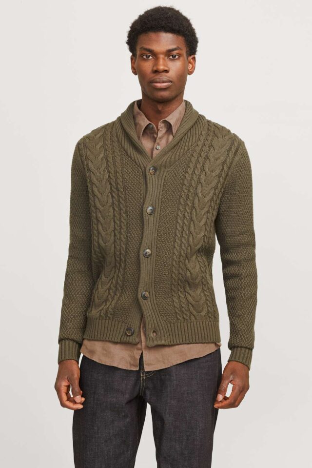 JJCRAIG KNIT SHAWL NECK AW24