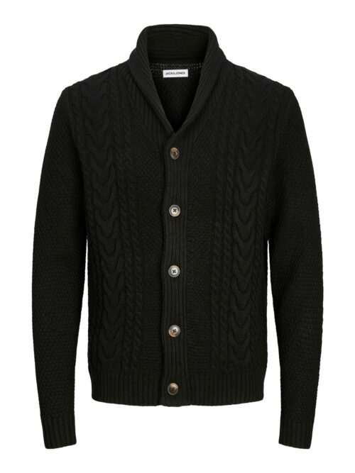 JJCRAIG KNIT SHAWL NECK AW24 Black