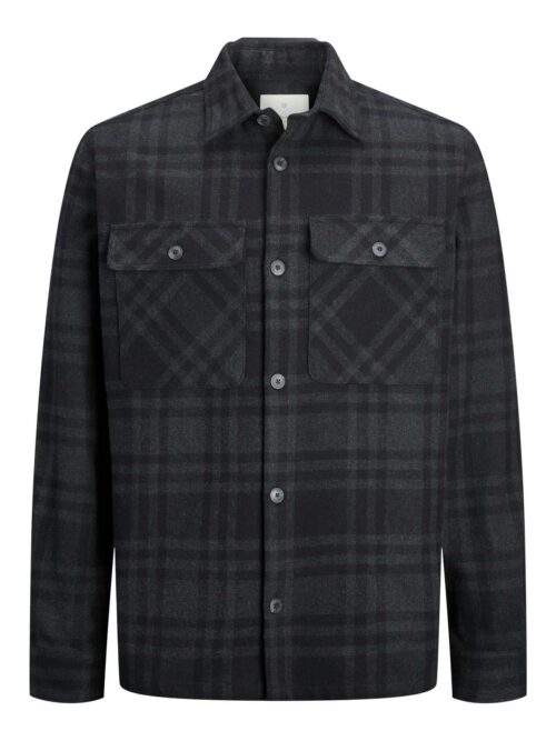 JPRRAYMOND MELANGE CHECK LS OVERSHIRT SN Black Beauty