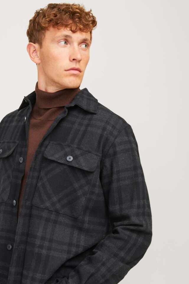 JPRRAYMOND MELANGE CHECK LS OVERSHIRT SN