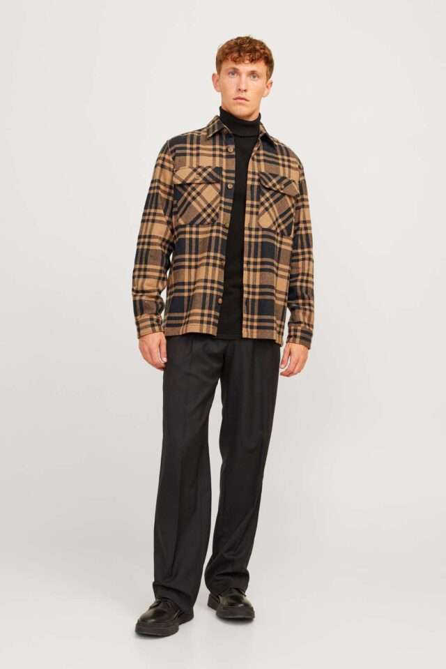 JPRRAYMOND MELANGE CHECK LS OVERSHIRT SN