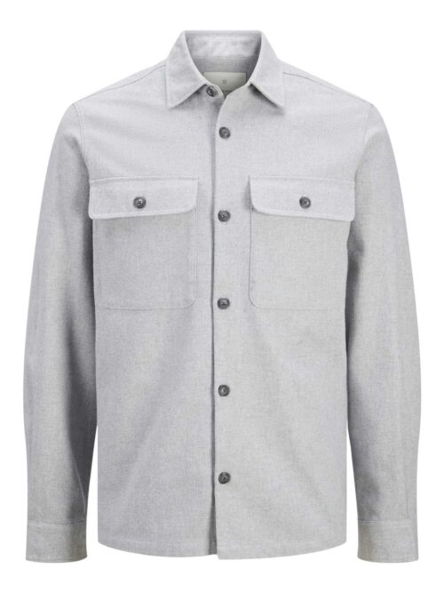 JPRRAYMOND MELANGE SOLID LS OVERSHIRT SN Light Grey Melange