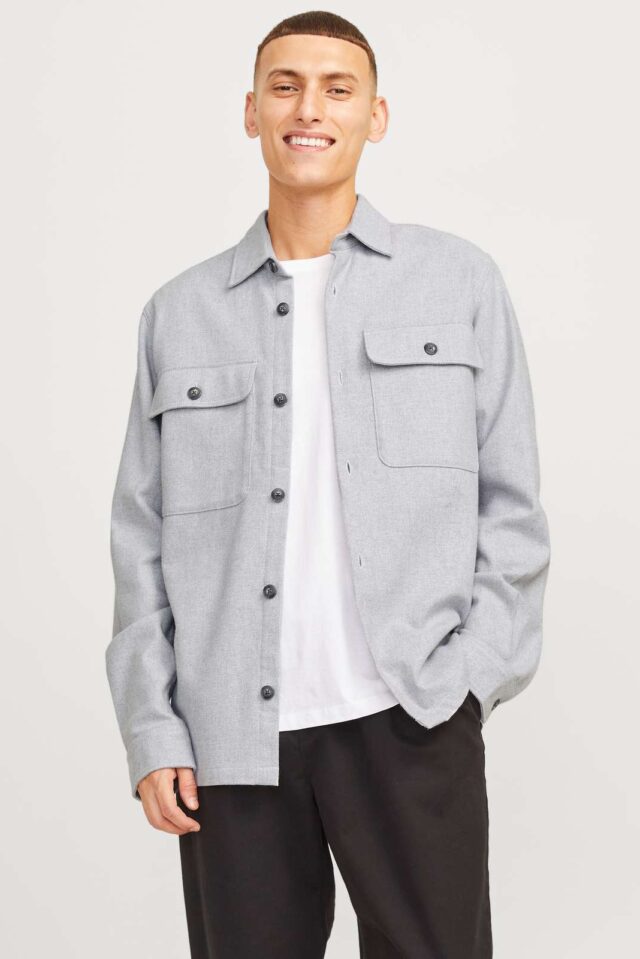 JPRRAYMOND MELANGE SOLID LS OVERSHIRT SN