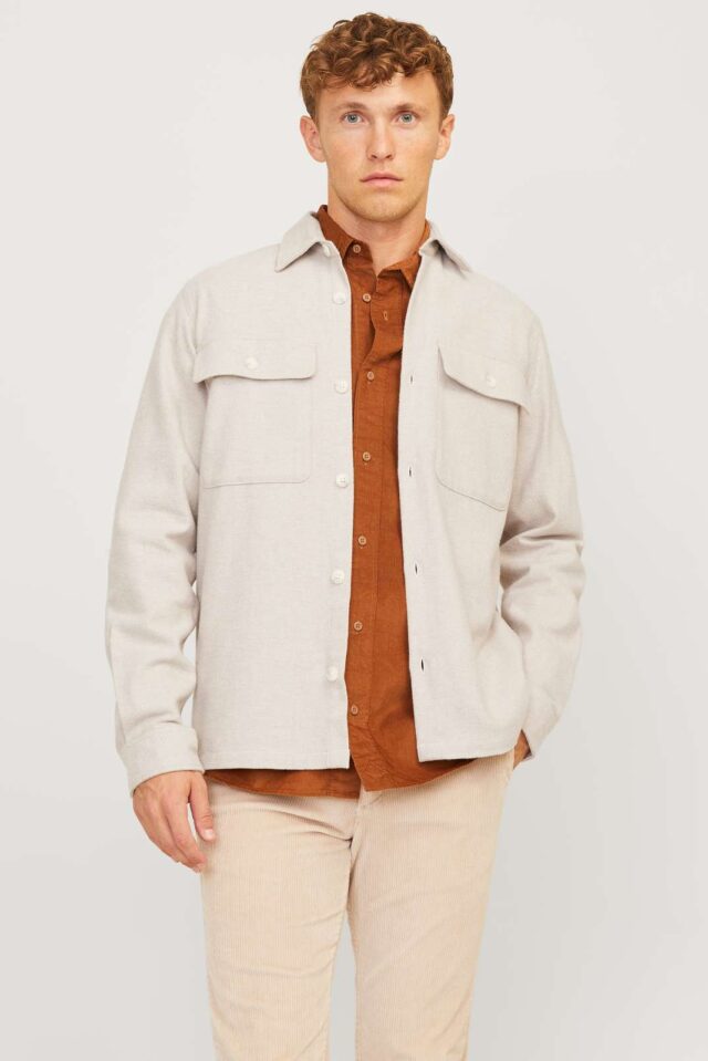 JPRRAYMOND MELANGE SOLID LS OVERSHIRT SN
