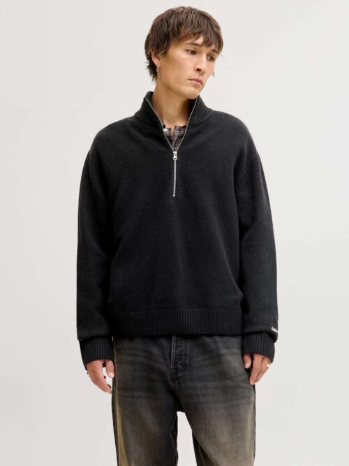 JORNORREBRO KNIT HALF ZIP SN Black