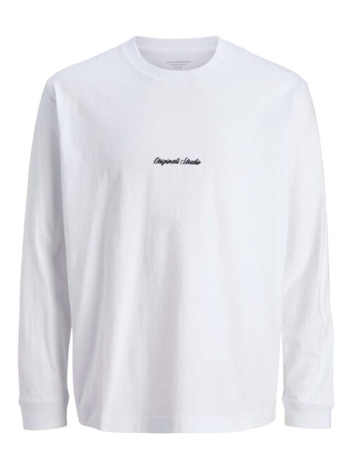 JORNORREBRO EMB TEE LS CREW NECK Bright White