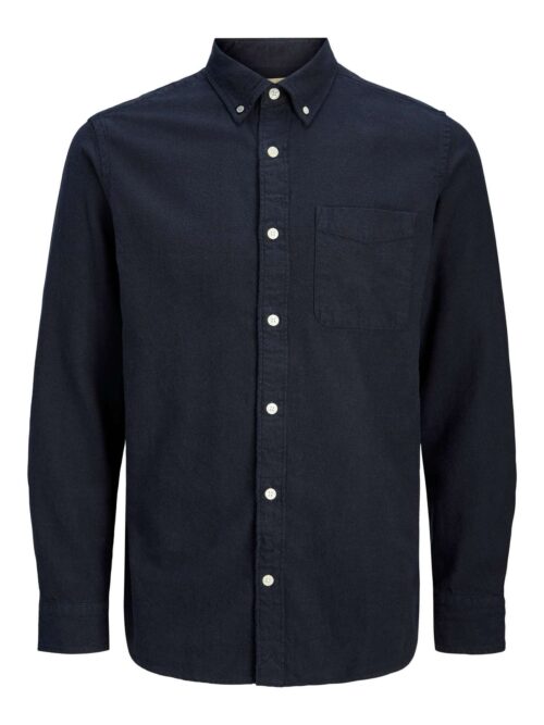 JPRBLUBROOK TWILL SOLID L/S SHIRT LN Dark Navy