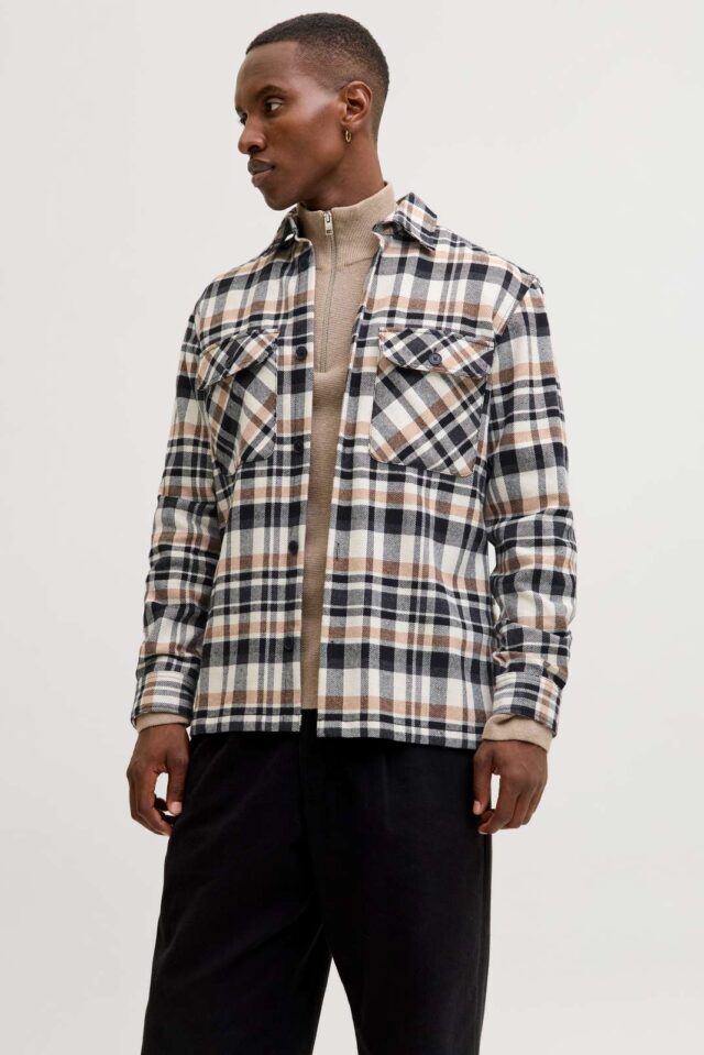 JPRRAYLE MELANGE CHECK L/S OVERSHIRT SN