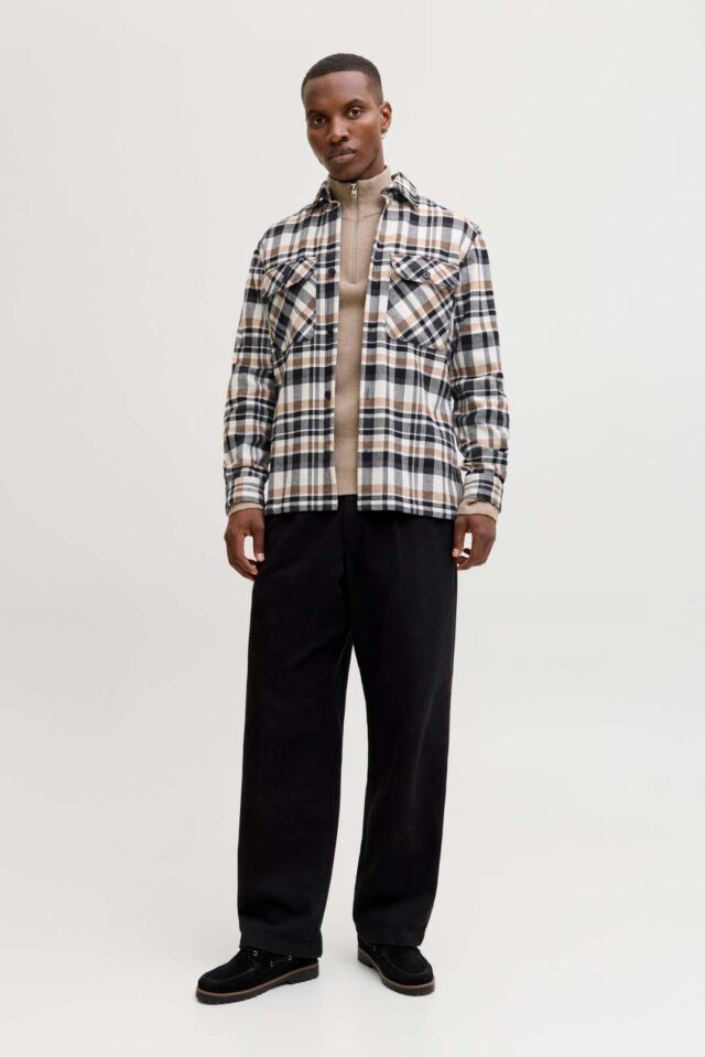 JPRRAYLE MELANGE CHECK L/S OVERSHIRT SN