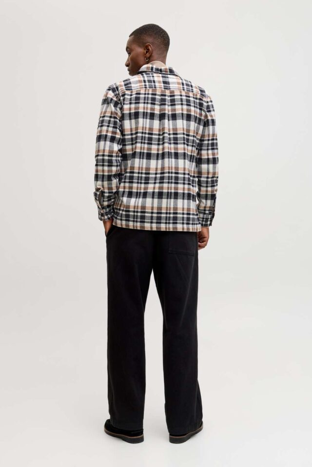 JPRRAYLE MELANGE CHECK L/S OVERSHIRT SN
