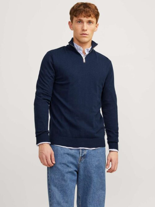 JJEEMIL KNIT HALF ZIP NOOS Navy Blazer