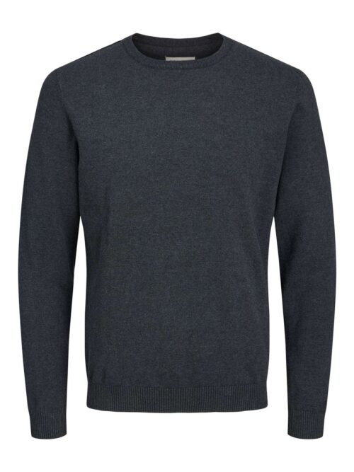 JJEBASIC KNIT CREW NECK NOOS Dark Grey Melange