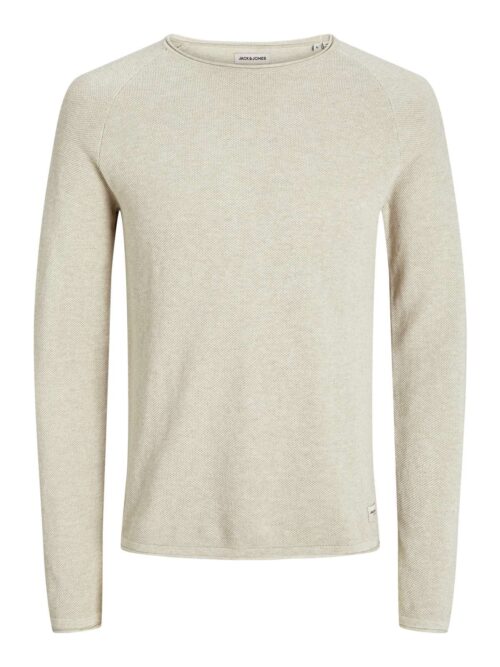 JJEHILL KNIT CREW NECK NOOS Oatmeal