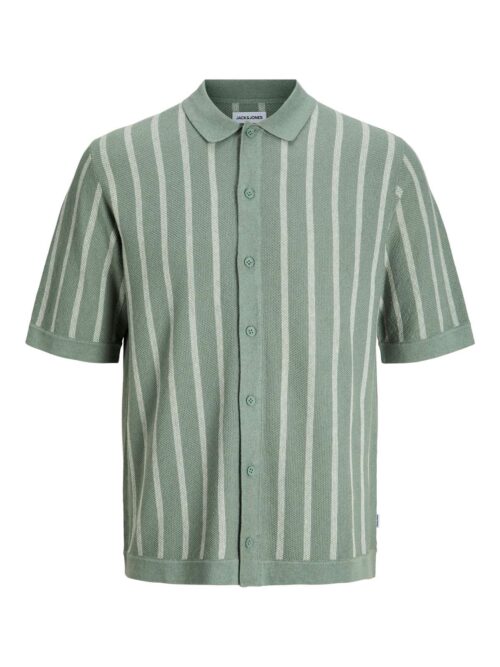 JJEMIL KNIT STRIPED SHIRT SS Iceberg Green