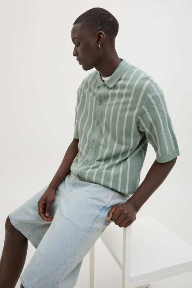 JJEMIL KNIT STRIPED SHIRT SS