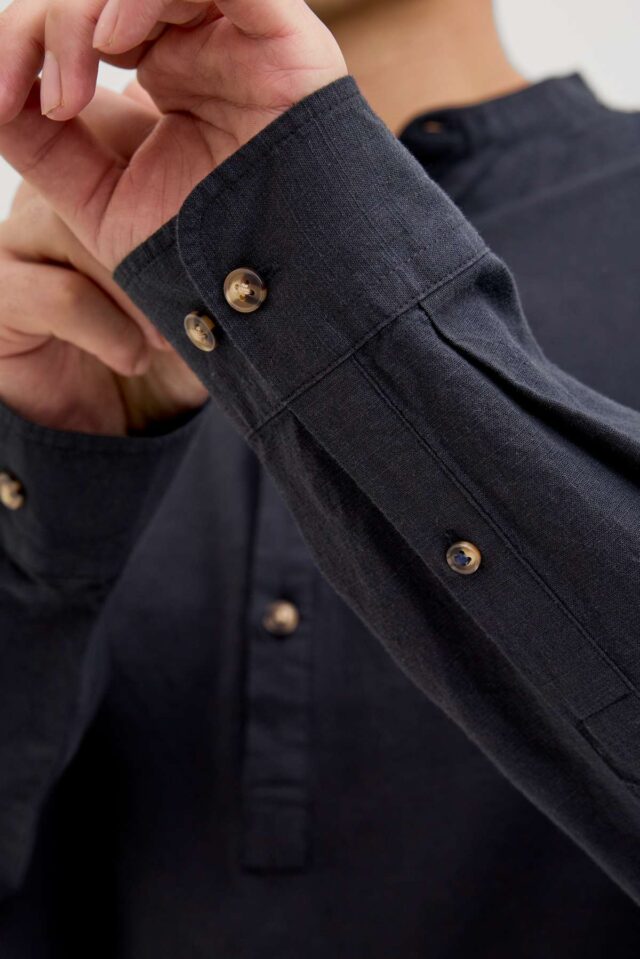 JJESUMMER HALF PLACKET SHIRT LS SN