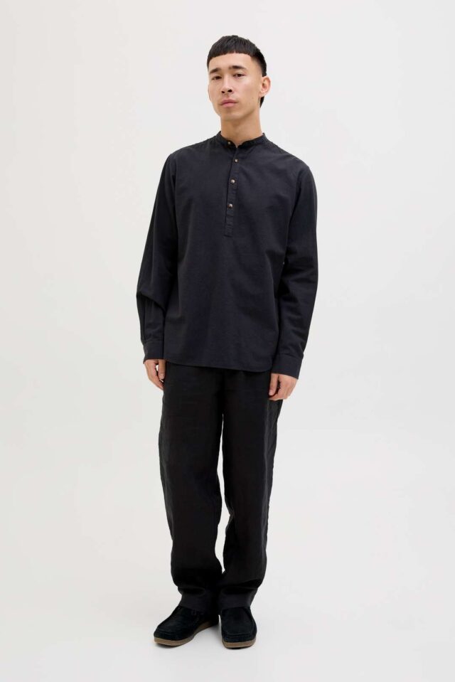 JJESUMMER HALF PLACKET SHIRT LS SN