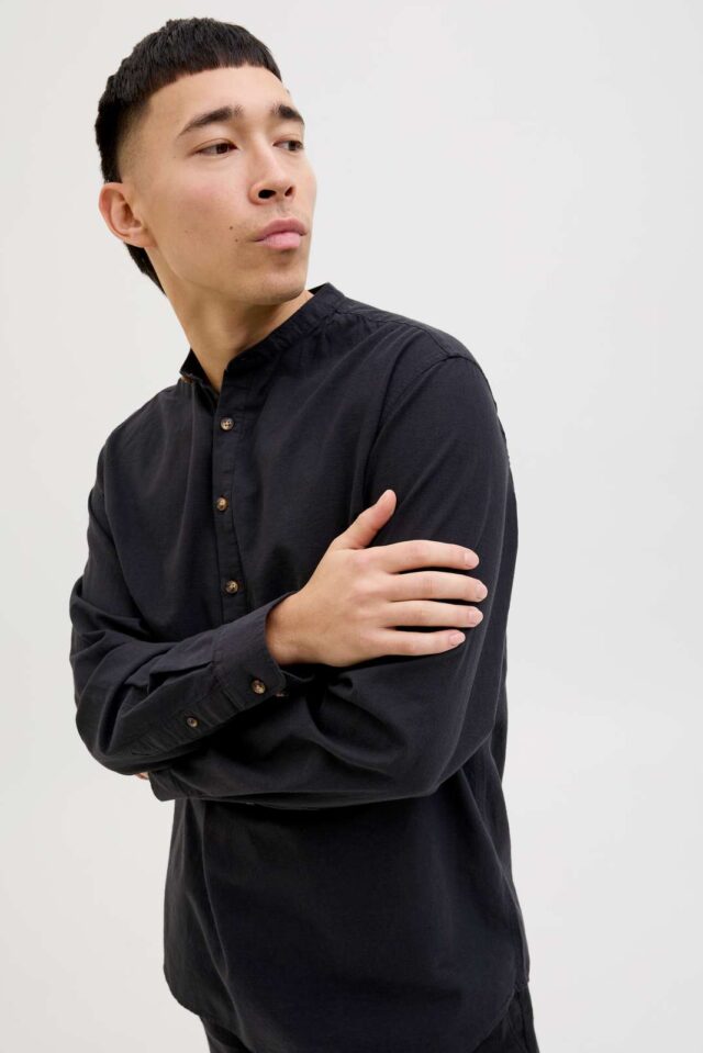 JJESUMMER HALF PLACKET SHIRT LS SN