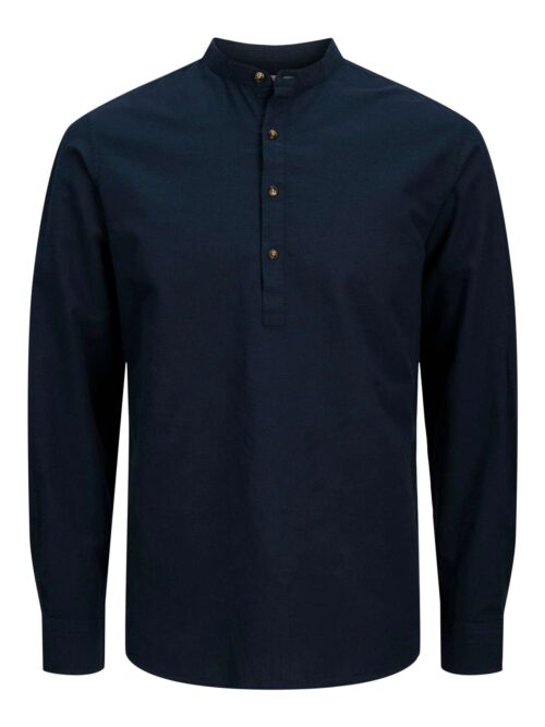 JJESUMMER HALF PLACKET SHIRT LS SN Navy Blazer