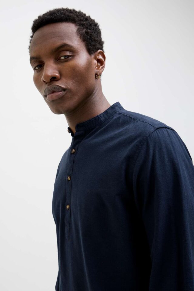 JJESUMMER HALF PLACKET SHIRT LS SN