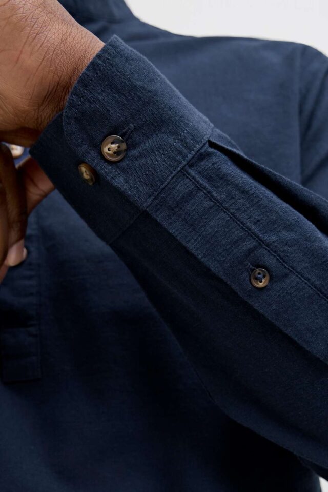 JJESUMMER HALF PLACKET SHIRT LS SN