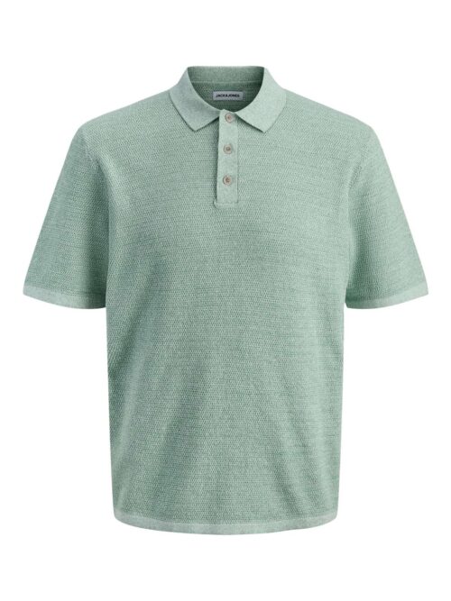 JJEGEORGE KNIT POLO SS SN Granite Green