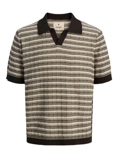 JPRBLUJACKSON KNIT STRUCTURE SPLIT NECK Rain Drum