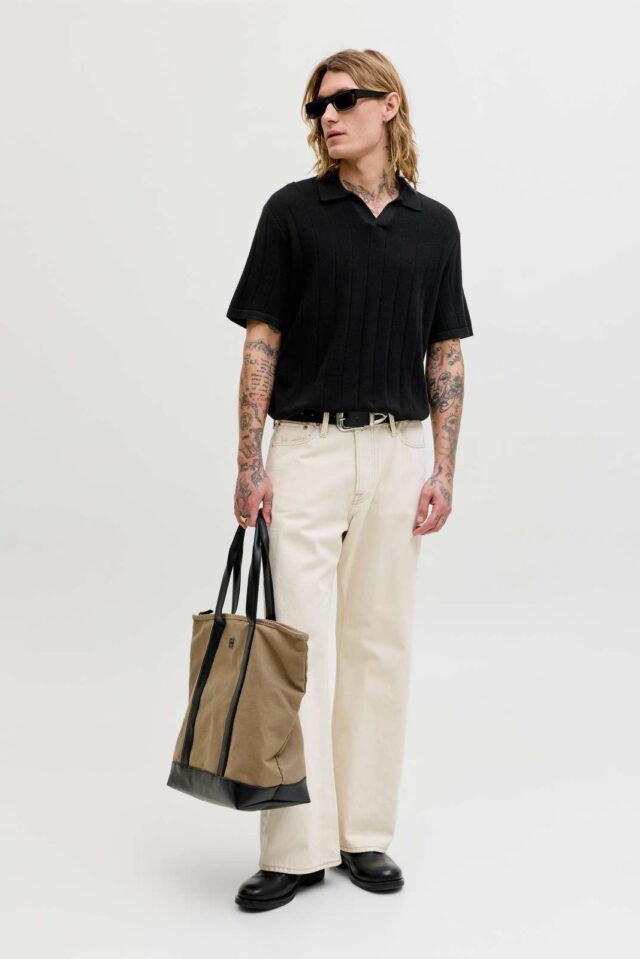 JJEBRADLEY KNIT SPLIT NECK SS SN