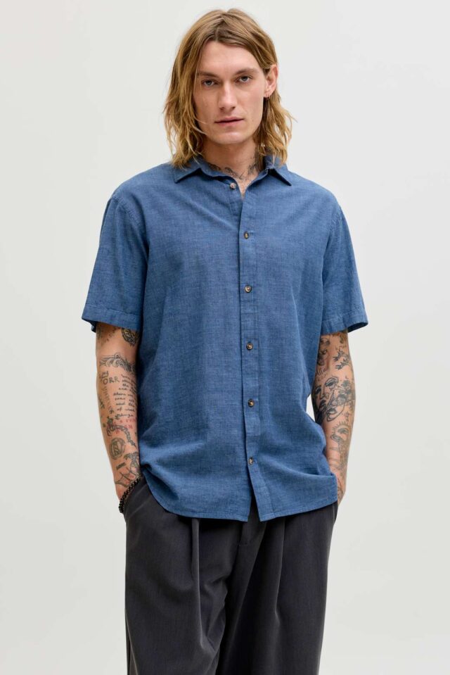 JJESUMMER LINEN BLEND SHIRT S/S SN
